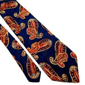Aquascutum London‎ Silk Tie Blue Paisley Print